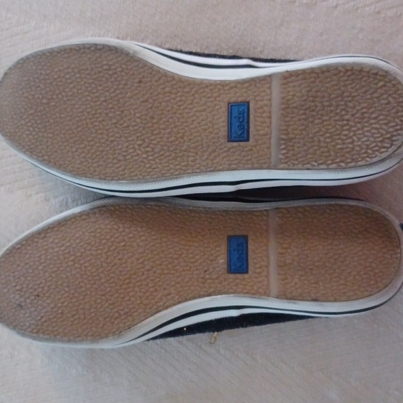 Kate Spade New York x Keds sz 6/36 Black Glitter Low-Top Ribbon Lace-up Sneakers - Picture 6 of 6